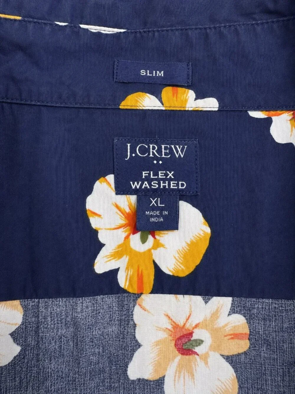 J.Crew Flex Washed Hawaiian Floral Shirt XL Slim Fit Stretch Cotton